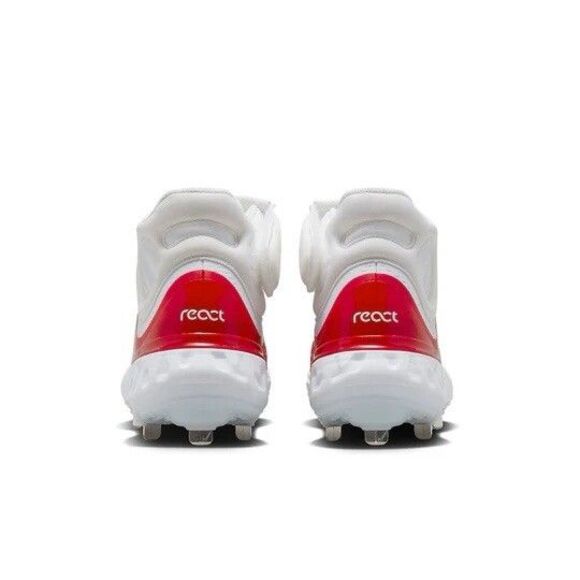 Size 9 Nike Alpha Huarache Elite 4 Mid White Red Men Baseball Cleats FD2744-105 main image 4